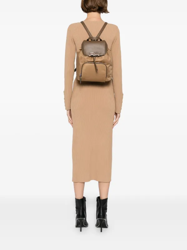 Karl Lagerfeld Brown Backpack Karl Lagerfeld Ikon Monogram Backpack | Neutrals | FARFETCH AO main image 4