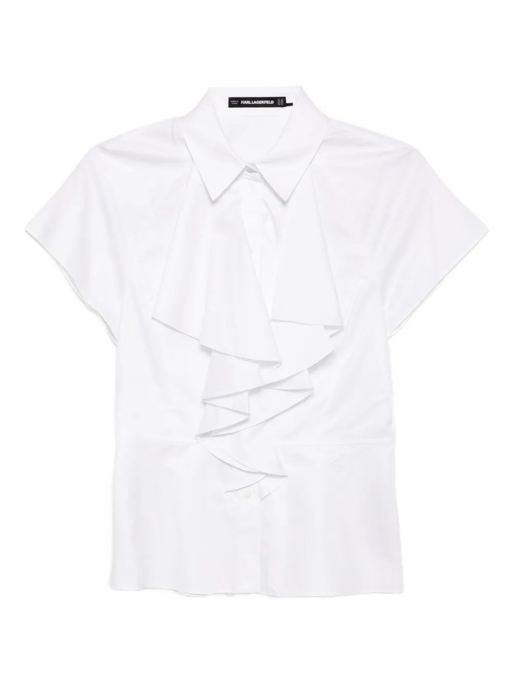 Karl Lagerfeld ruffle poplin shirt Wit