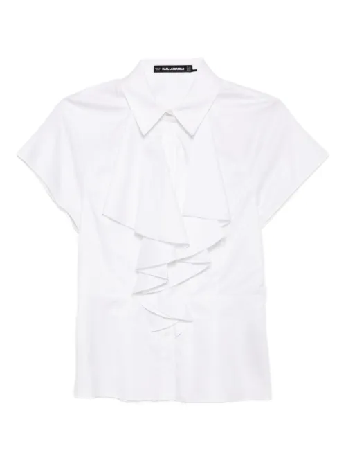 T-shirt volanté en popeline - Karl Lagerfeld - Modalova