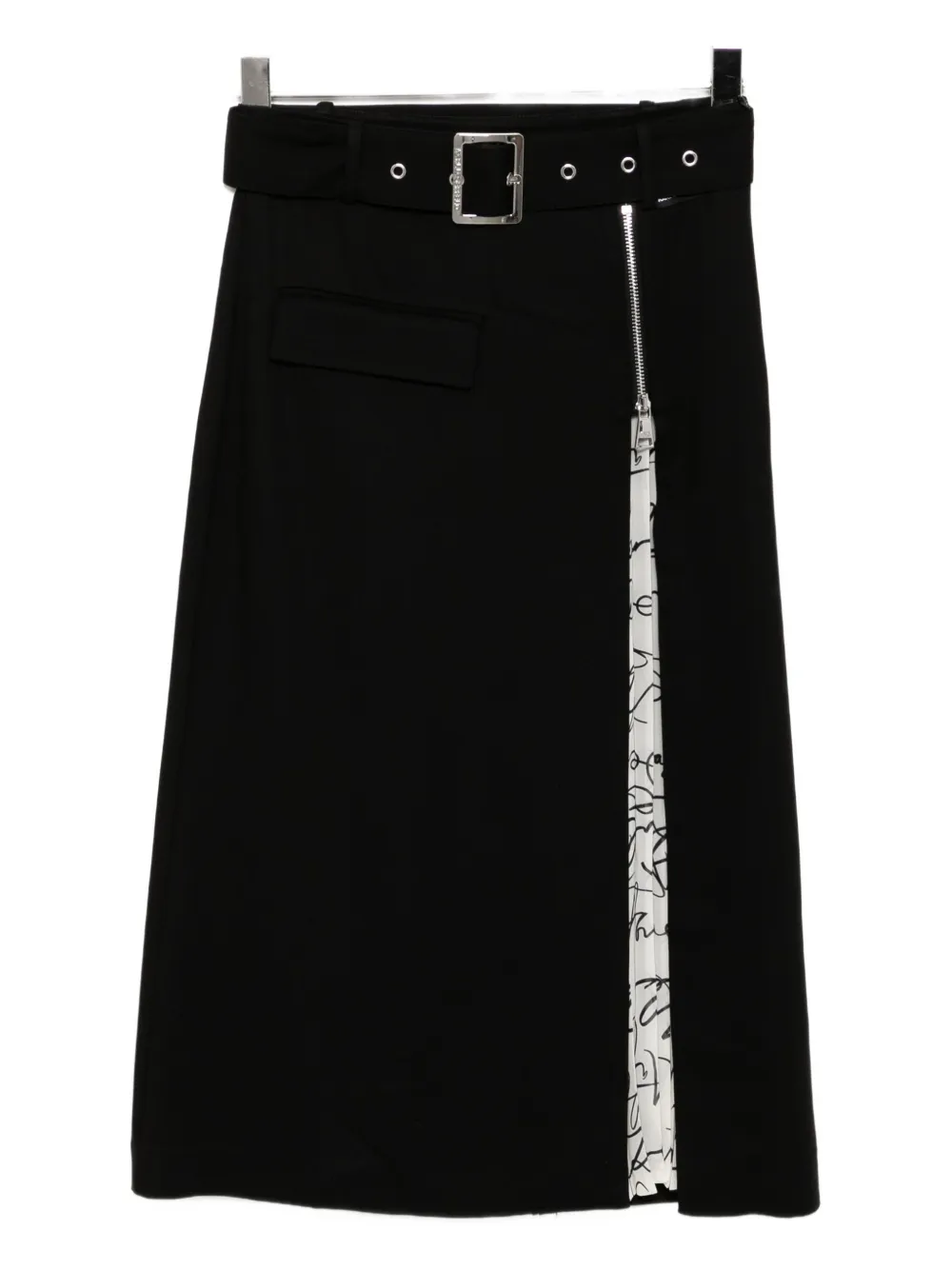Karl Lagerfeld Pleated Panel Skirt In Black