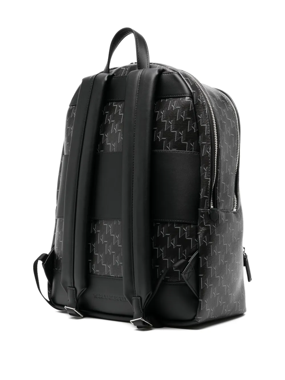 Karl Lagerfeld monogram logo backpack Zwart