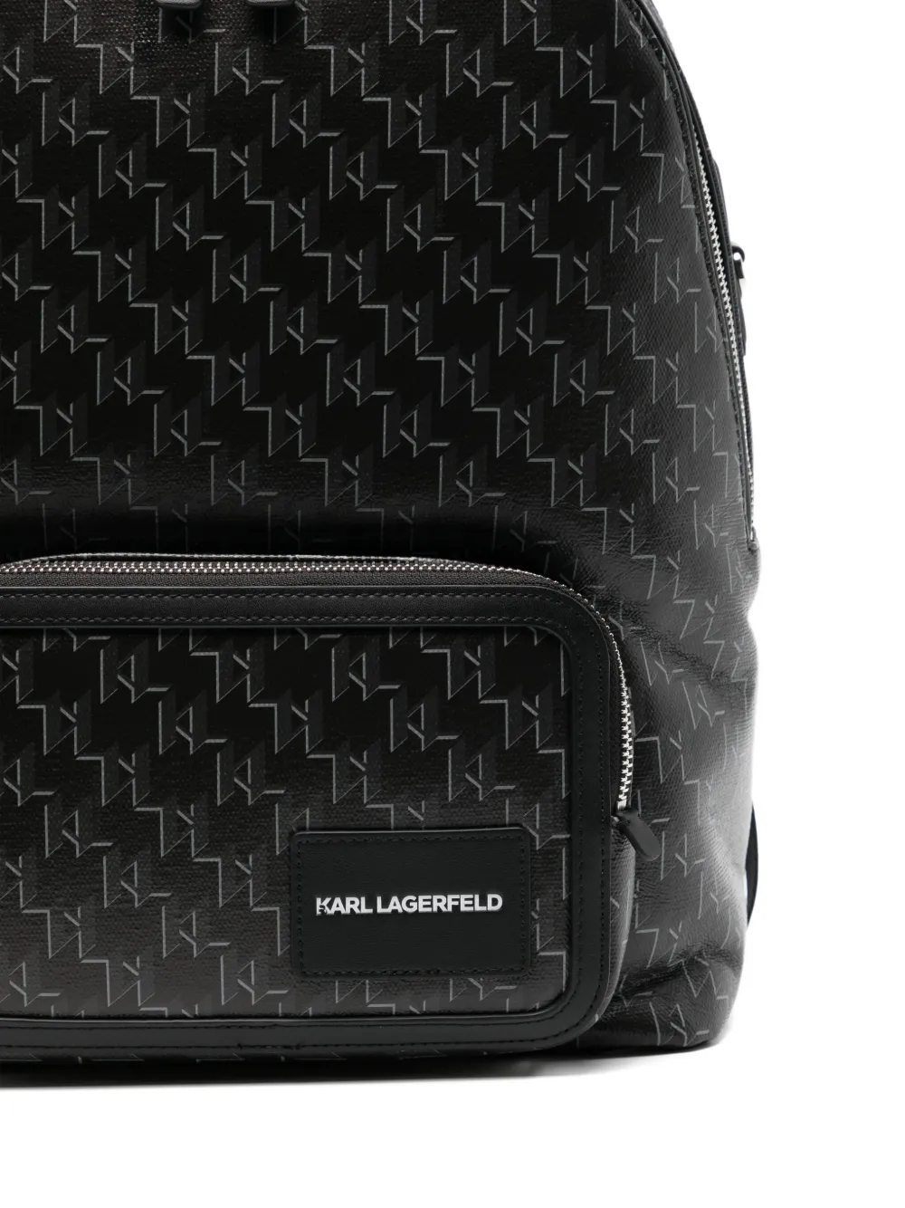 Karl Lagerfeld monogram logo backpack Zwart