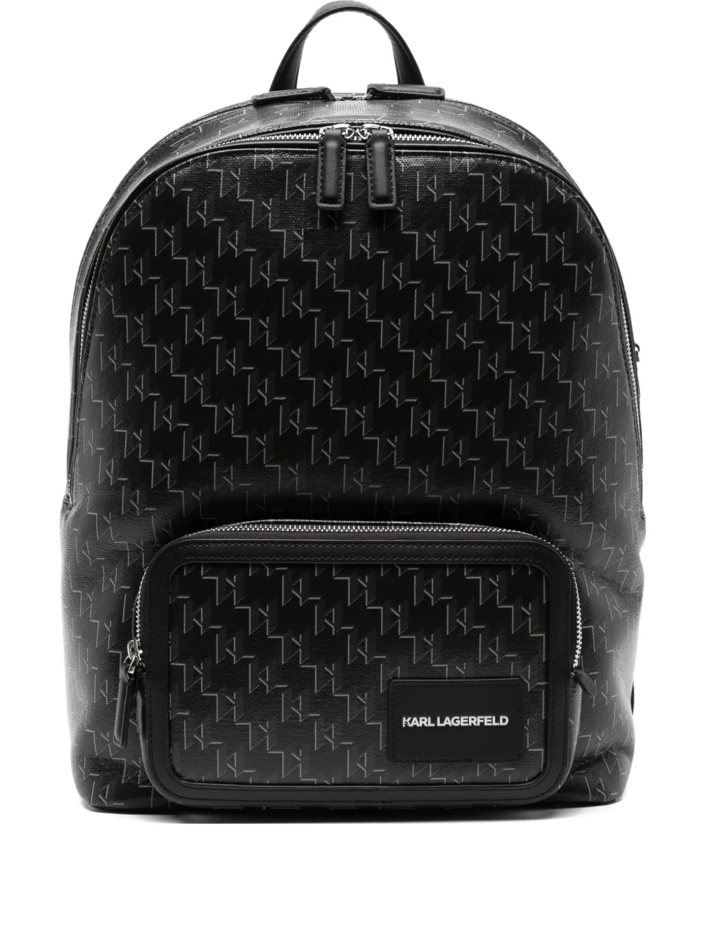 Karl Lagerfeld monogram logo backpack Zwart