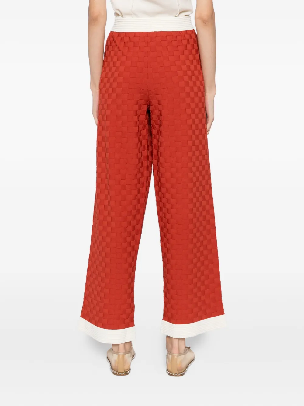 Karl Lagerfeld contrast knit trousers Rood