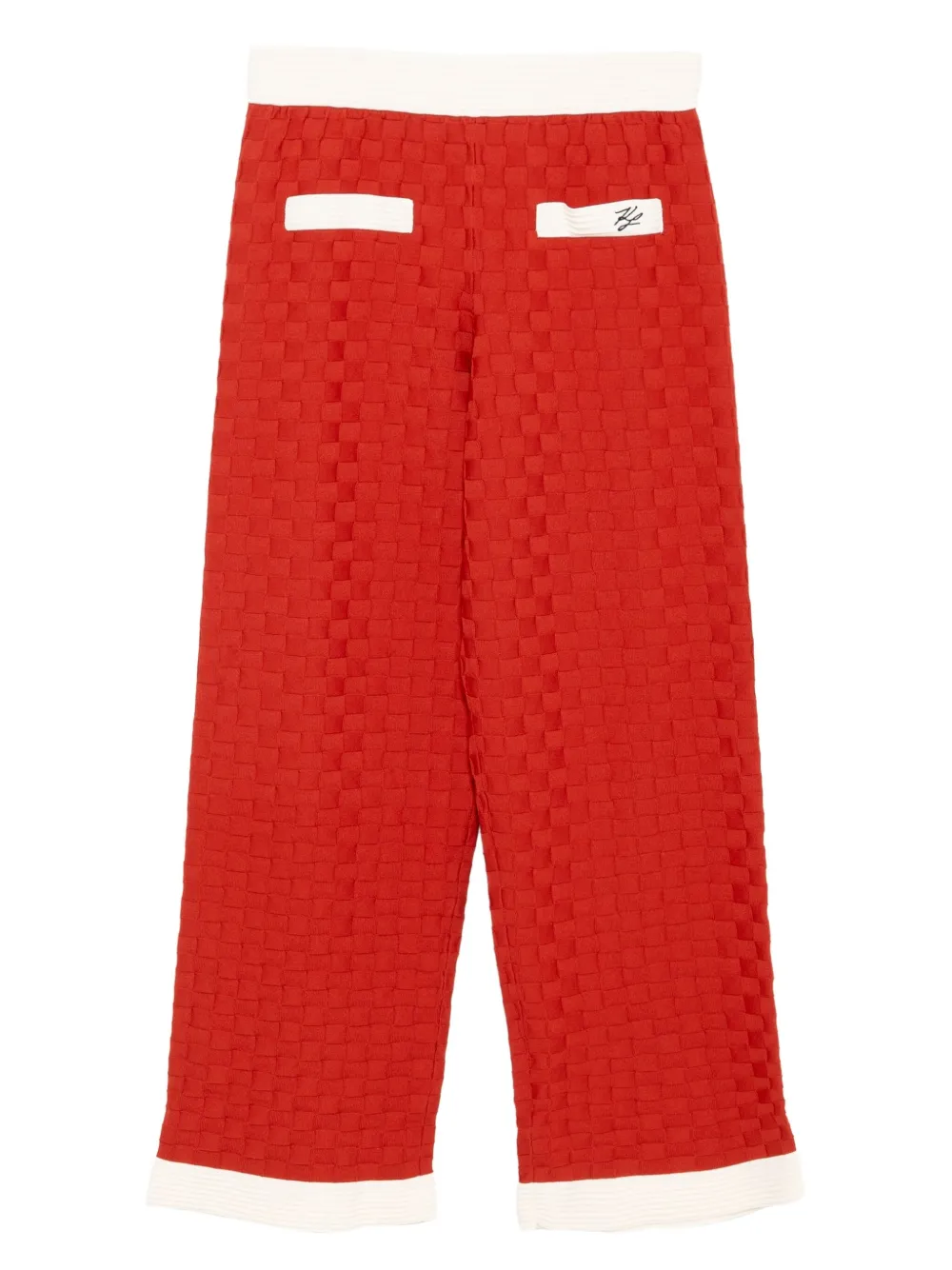 Karl Lagerfeld contrast knit trousers Rood