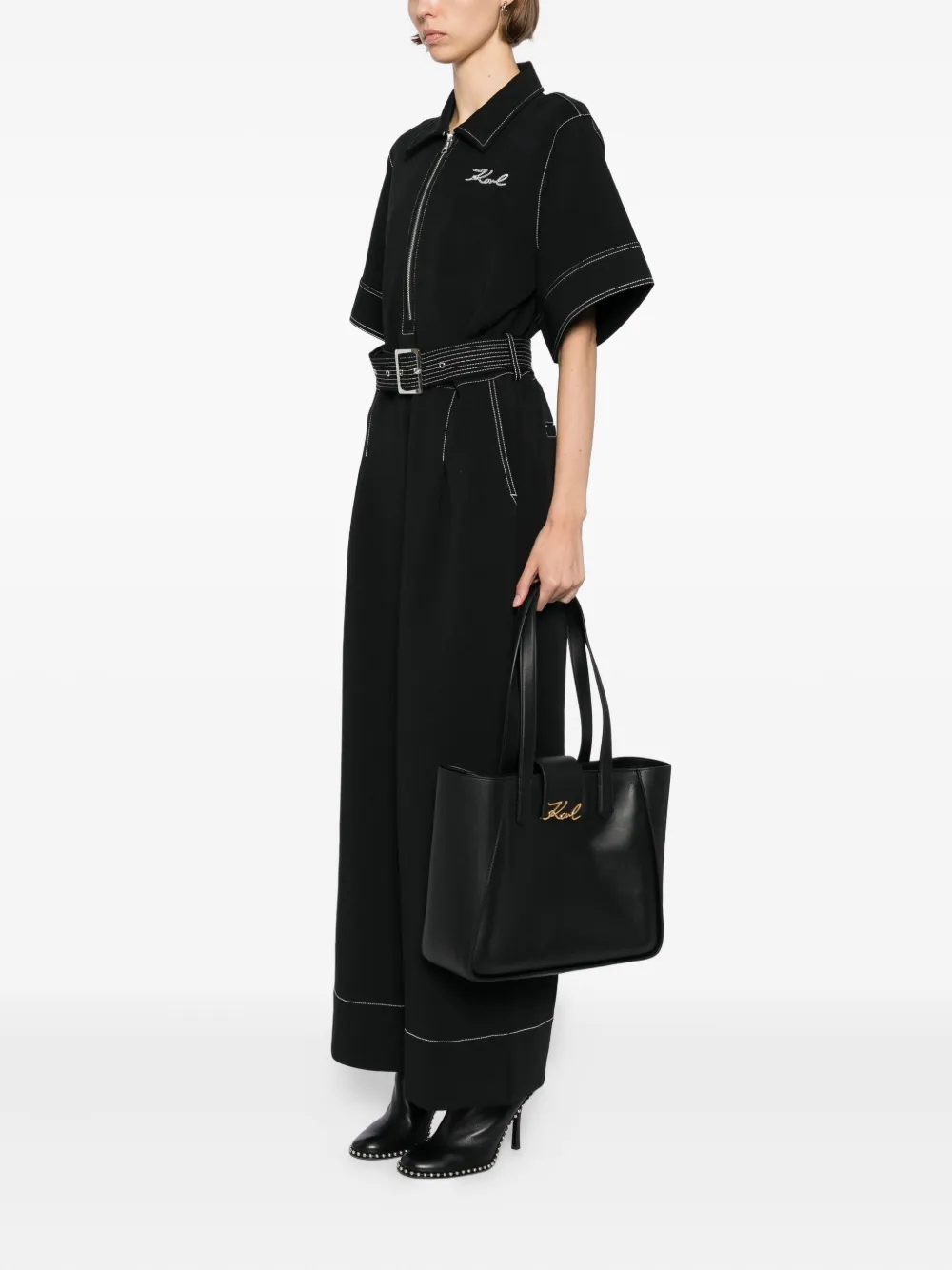 Karl Lagerfeld signature tote bag Zwart