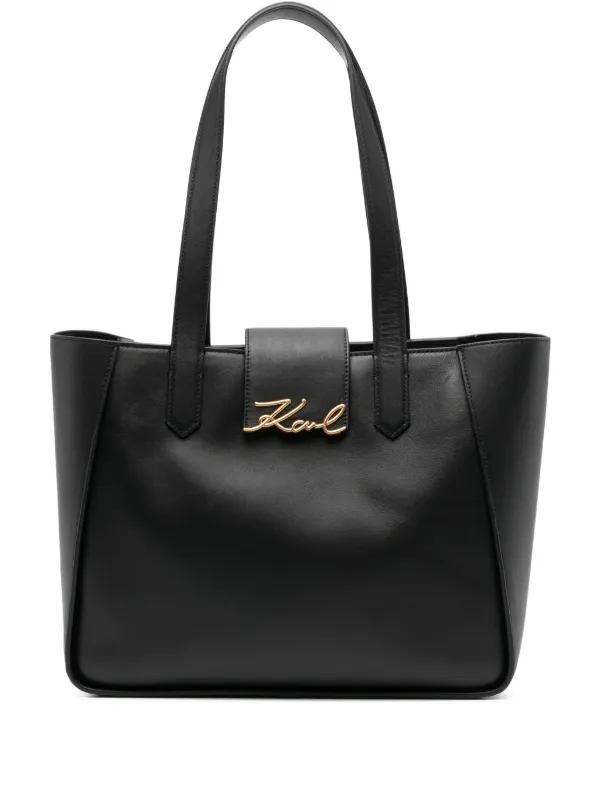 Karl Lagerfeld Sac Cabas à Motif Monogrammé Noir FARFETCH FR