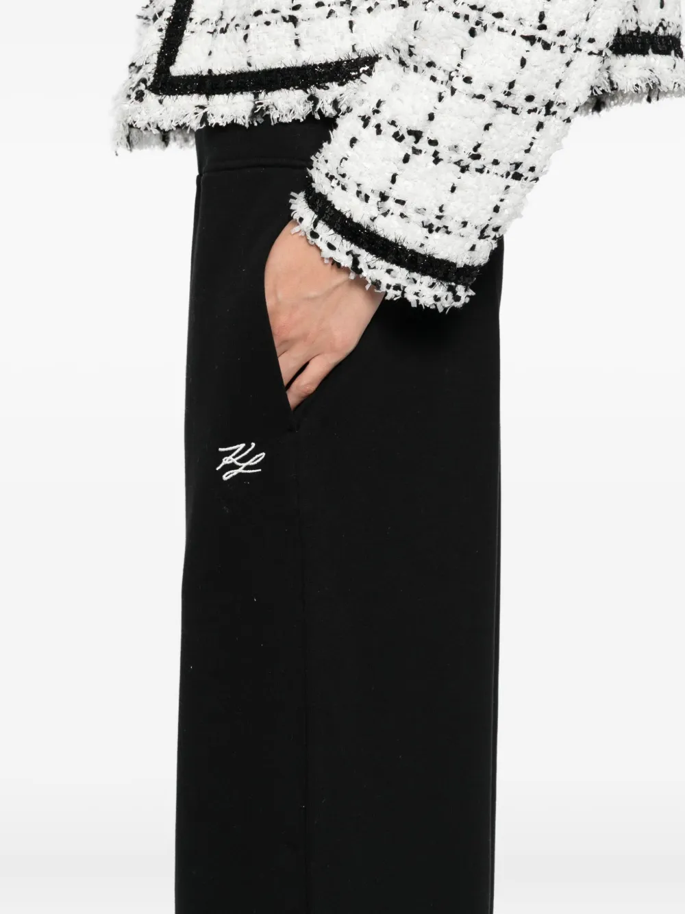 Karl Lagerfeld boucle sweatpants Zwart