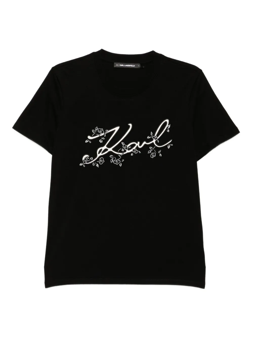 Karl Lagerfeld T-shirt met geborduurd logo Zwart