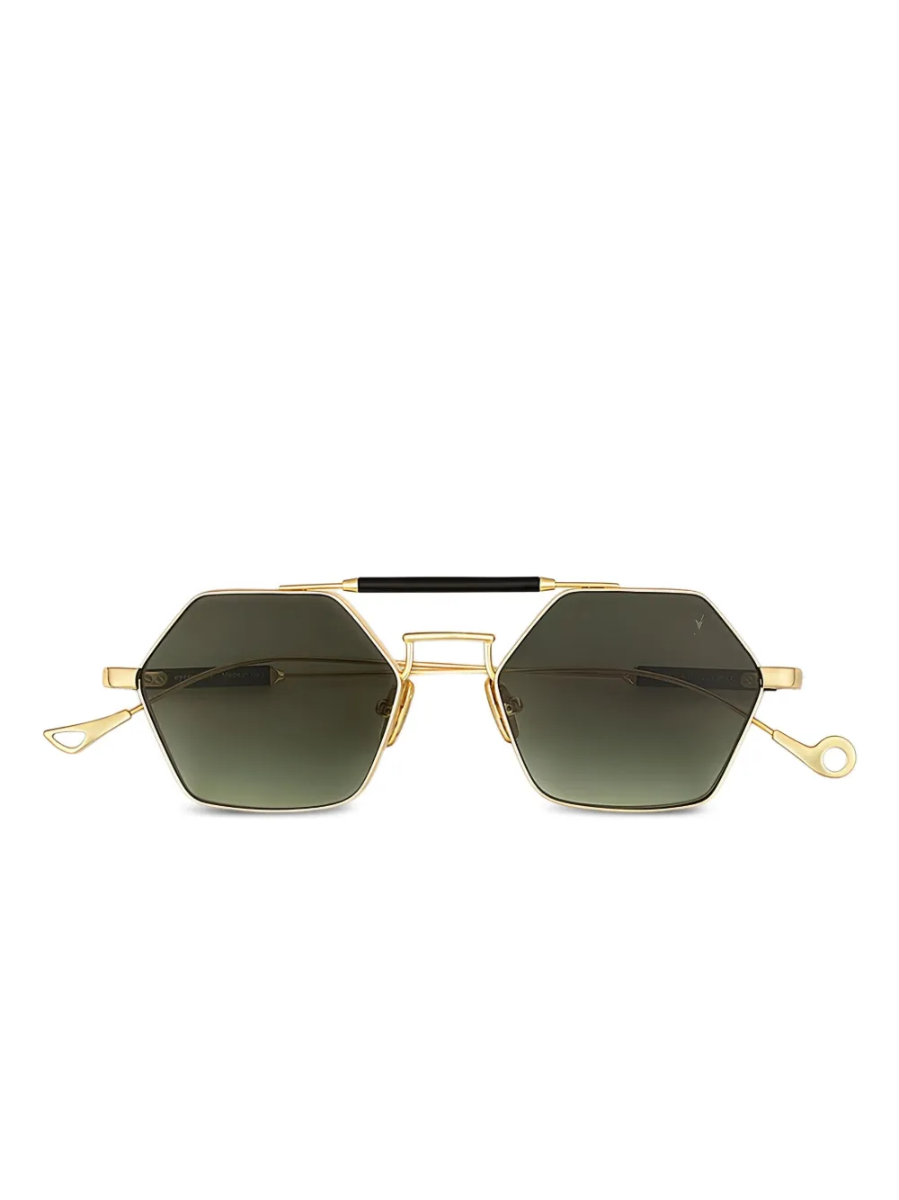 Eyepetizer Havana geometric gold-tone frame sunglasses Goud