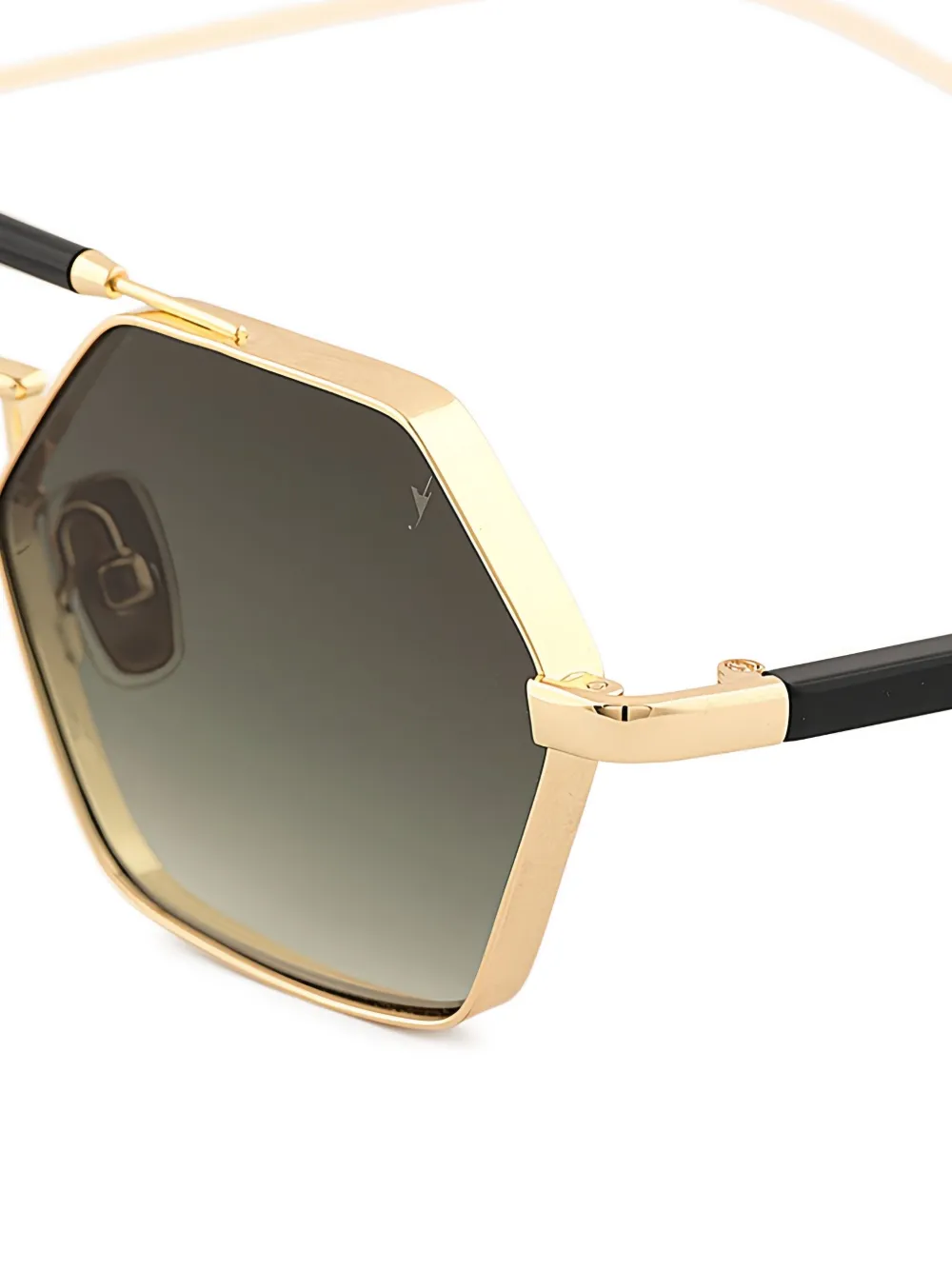 Eyepetizer Havana geometric gold-tone frame sunglasses Goud