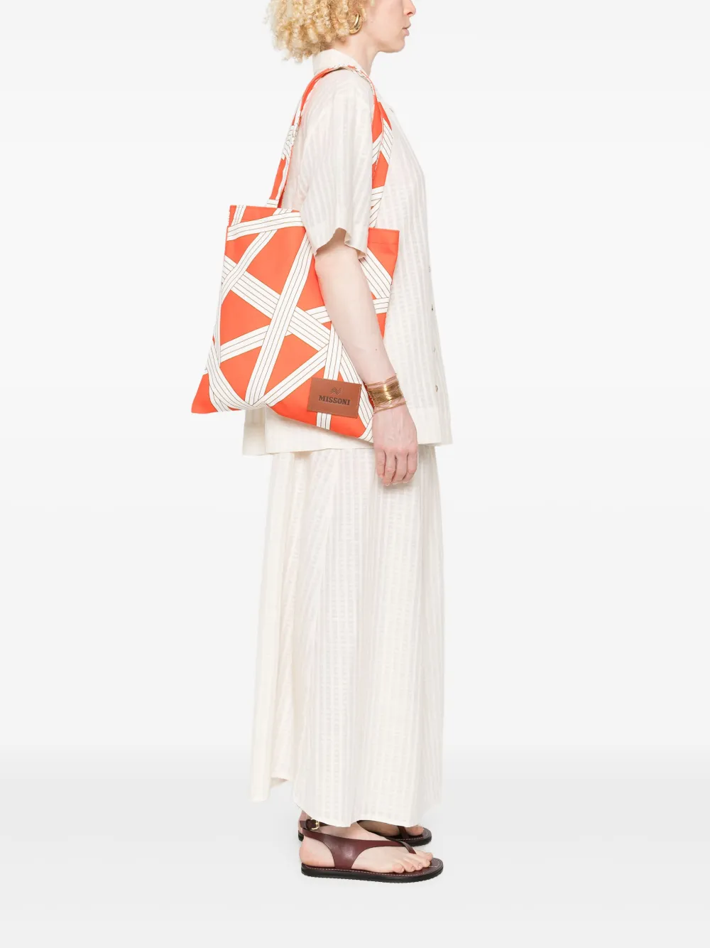 Missoni Home Nastri tote bag - Oranje