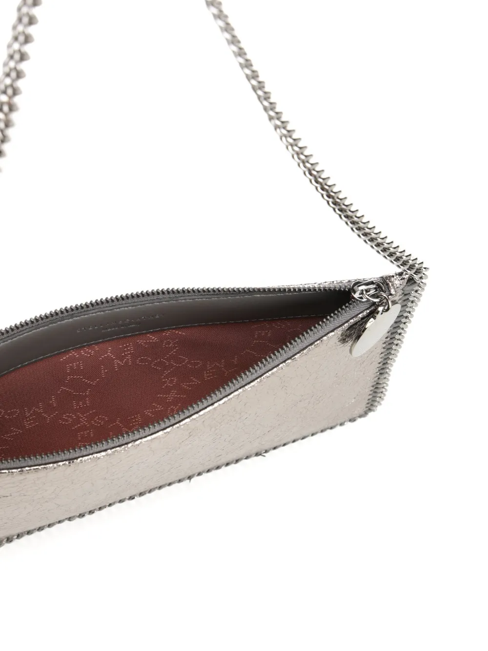 Stella McCartney Falabella metallic clutch Grijs
