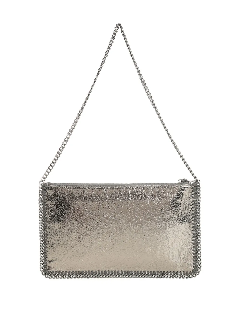 Stella McCartney Falabella metallic clutch - Grijs