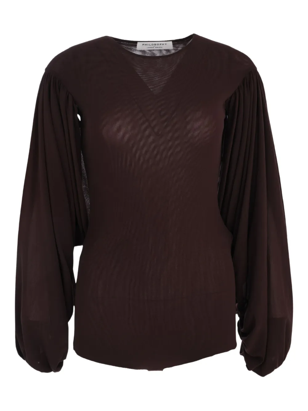 Philosophy Di Lorenzo Serafini Balloon-sleeve Blouse In Brown