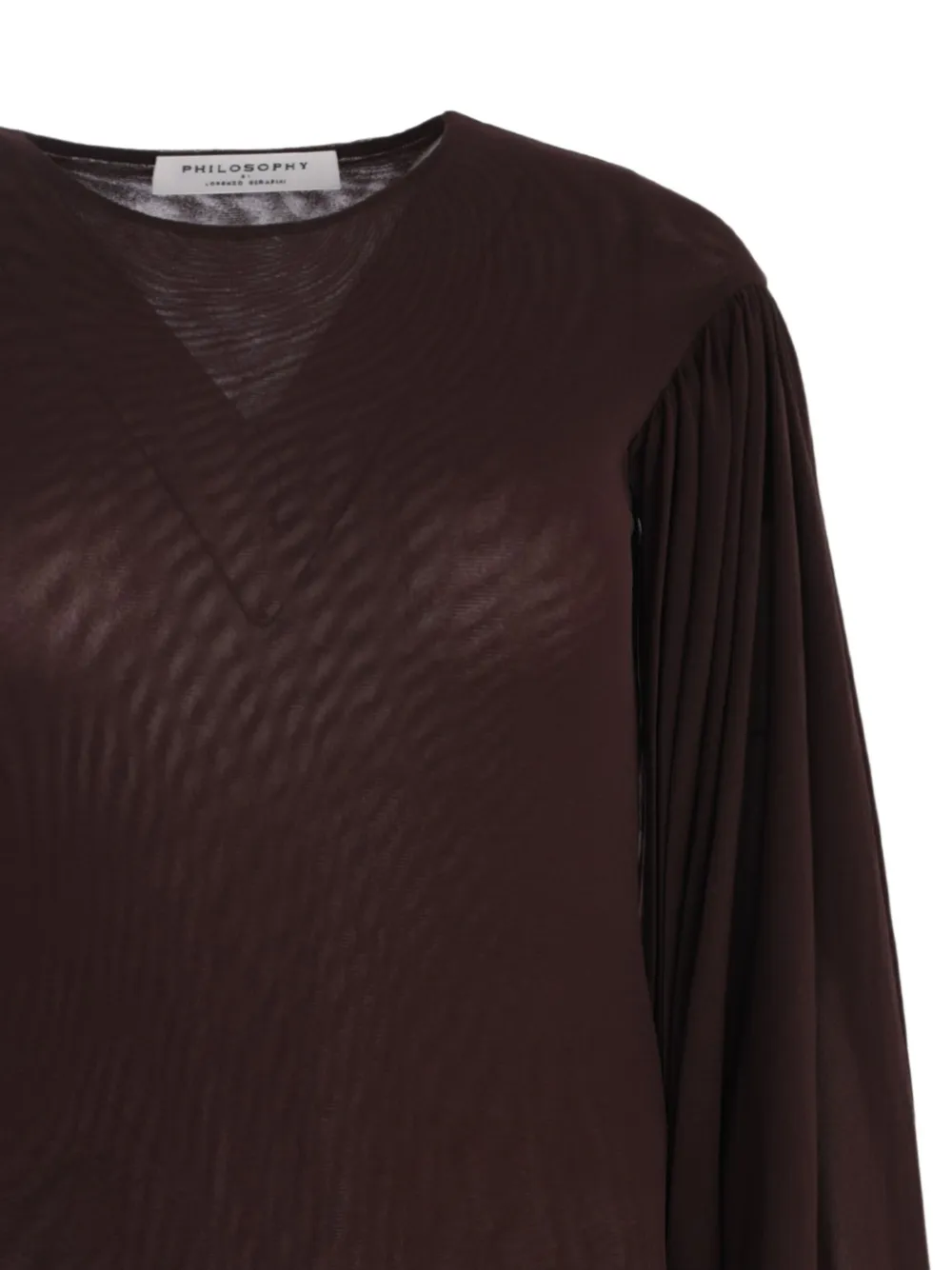 Philosophy Di Lorenzo Serafini Balloon-sleeve Blouse In Brown