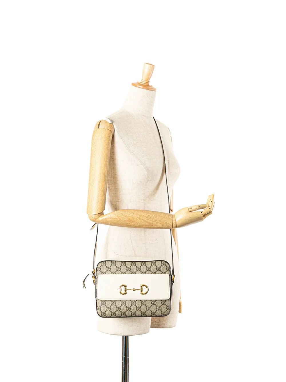 Pre-owned Gucci 2016-2024 Small Gg Supreme Horsebit 1955 Crossbody Bag