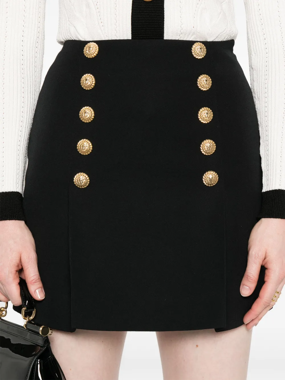 Balmain Virgin Wool Skirt In Black