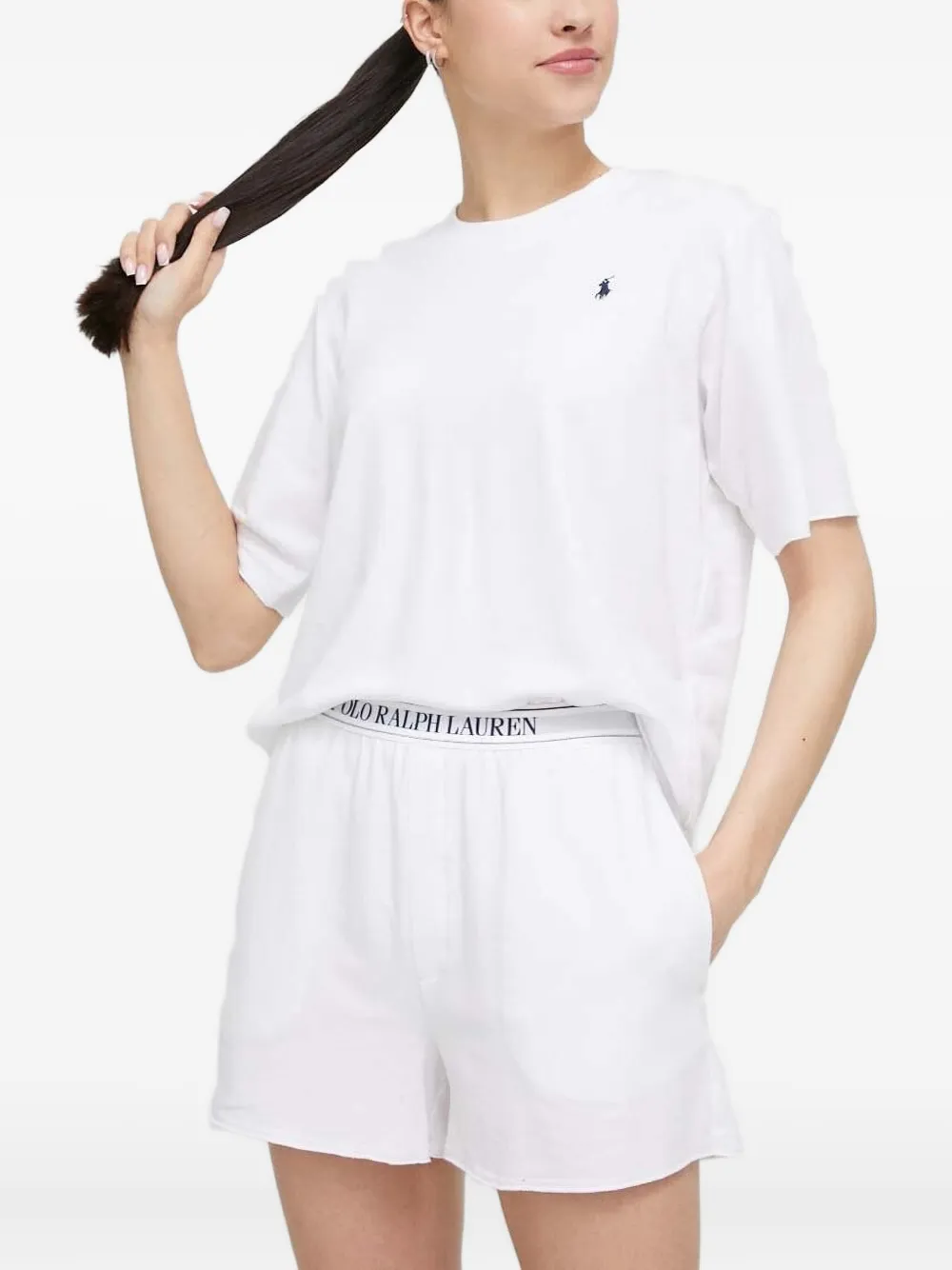 Polo Ralph Lauren Logo-band Jersey Pajamas In White