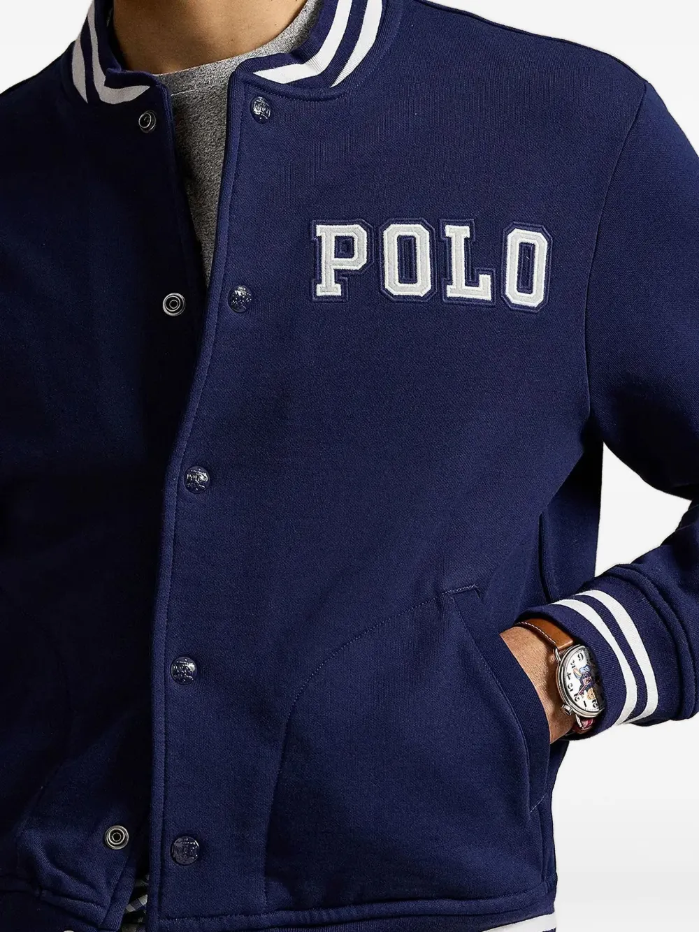 Polo Ralph Lauren Bomberjack met geborduurde letter Blauw
