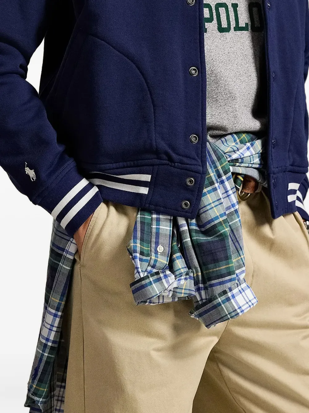 Polo Ralph Lauren Bomberjack met geborduurde letter Blauw