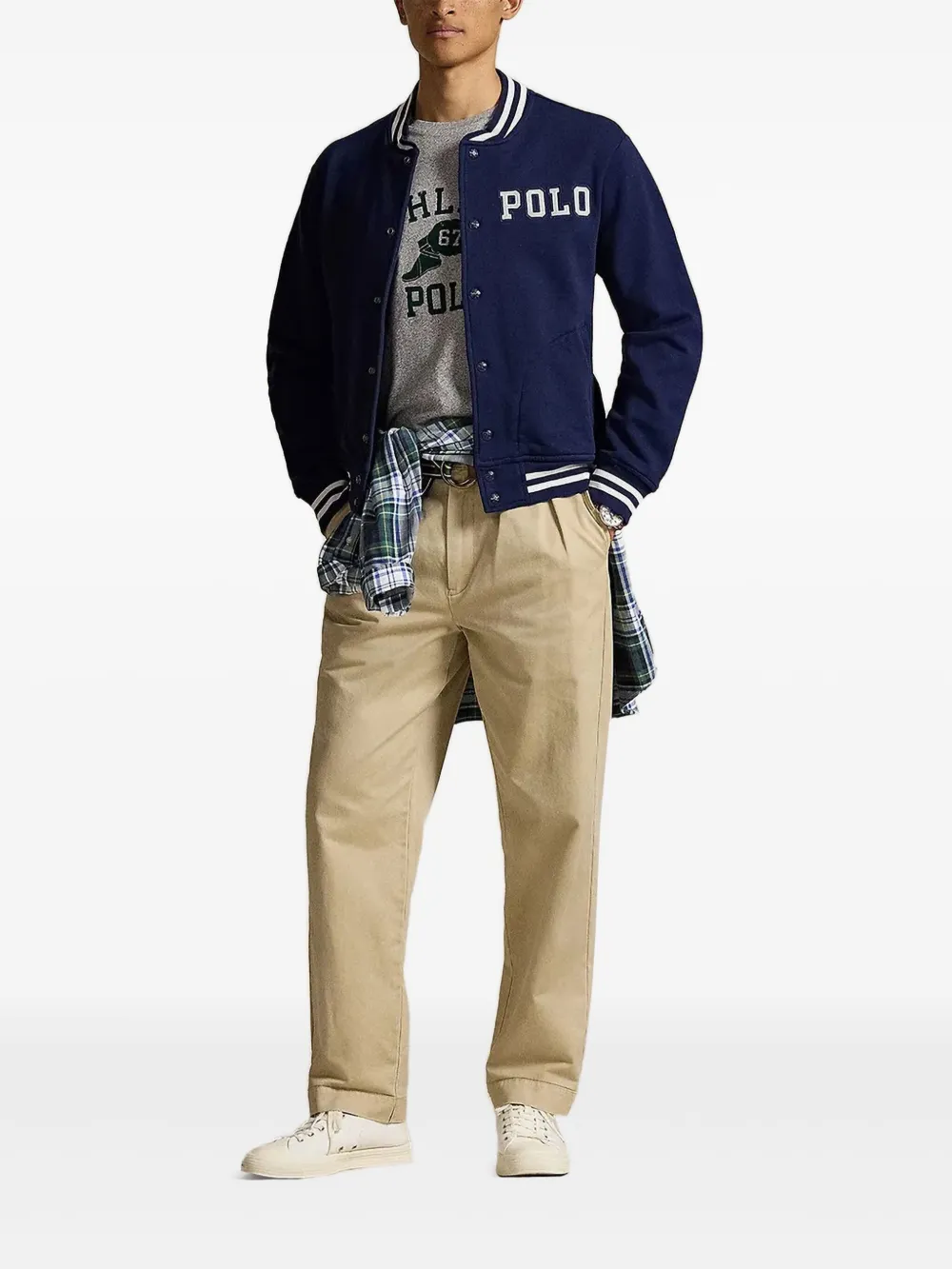 Polo Ralph Lauren Bomberjack met geborduurde letter Blauw