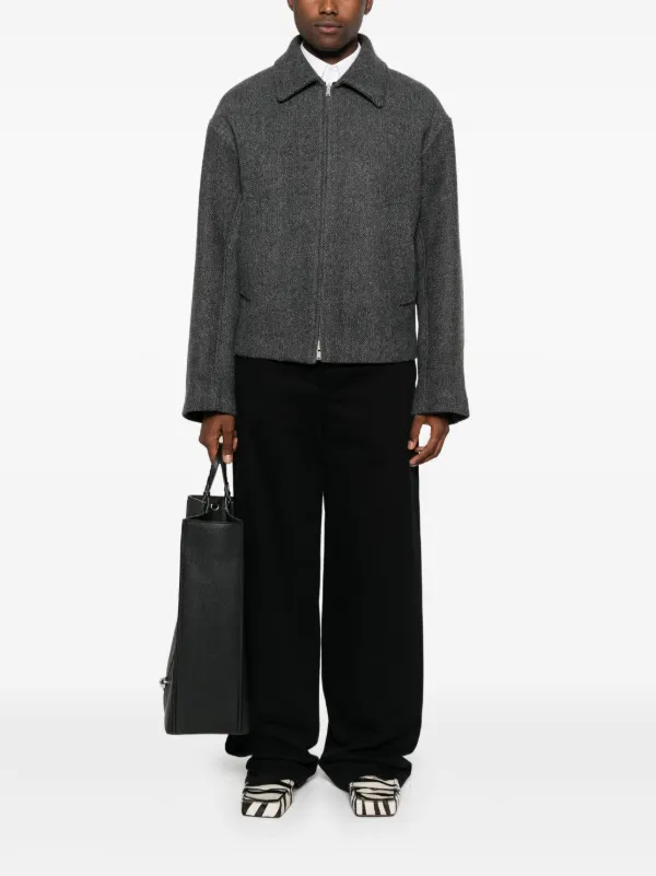 Jil Sander ジップアップ ボンバージャケット | グレー | FARFETCH JP