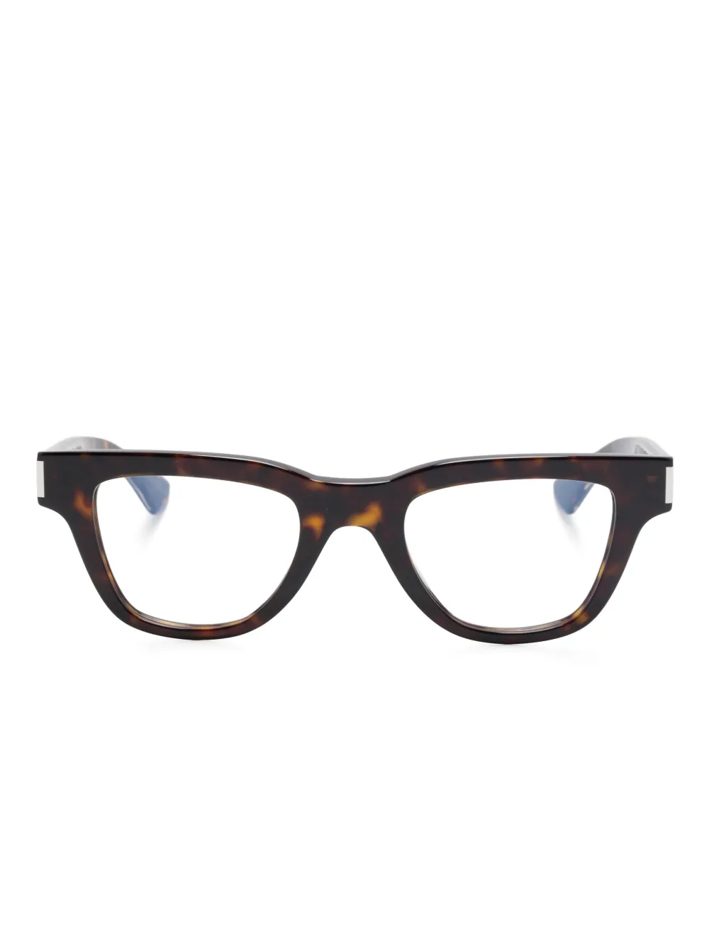 Saint Laurent Eyewear geometric-frame glasses | Brown | Image 1