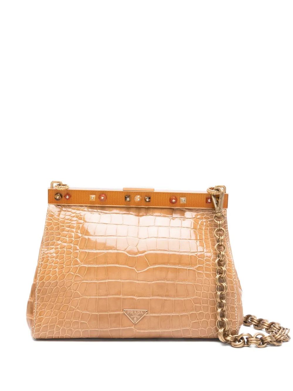 Prada Pre-Owned Borsa con borchie - Toni neutri