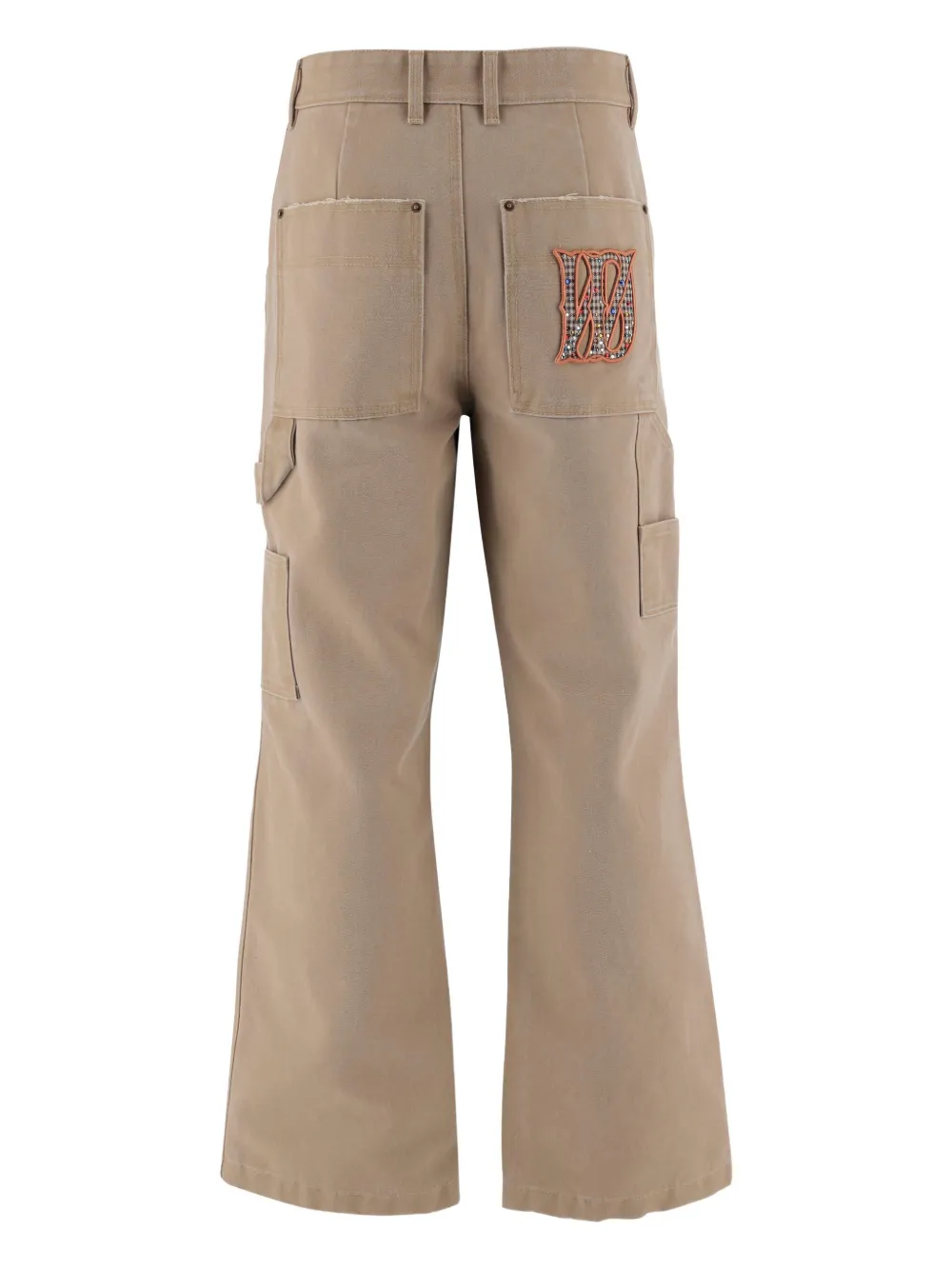 We11done multi-pocket logo trousers - Beige