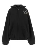 We11done star-embellished zip-up hoodie - Black