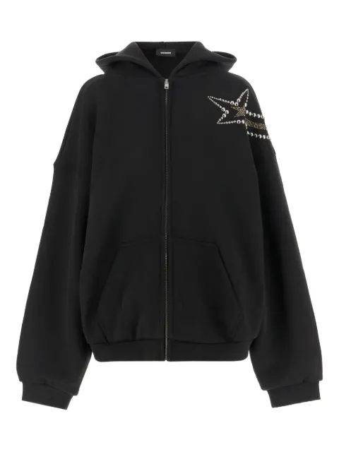 We11done star-embellished zip-up hoodie