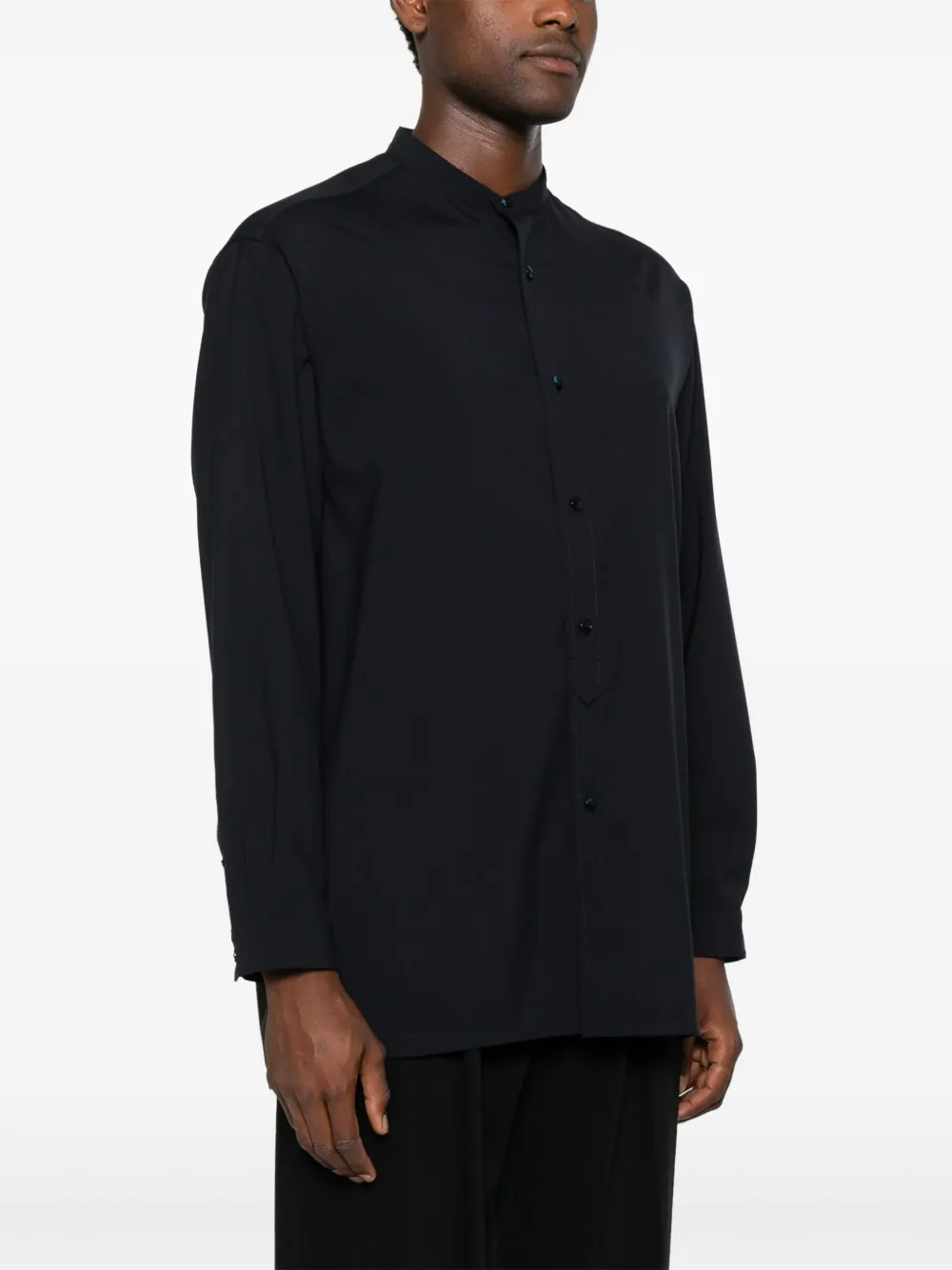 Giorgio Armani Wollen overhemd Blauw