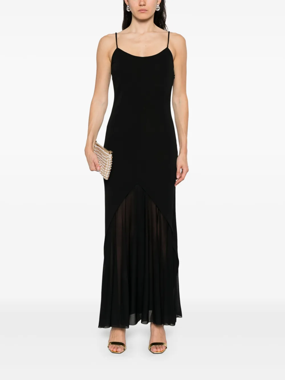 Giorgio Armani jersey midi dress - Zwart