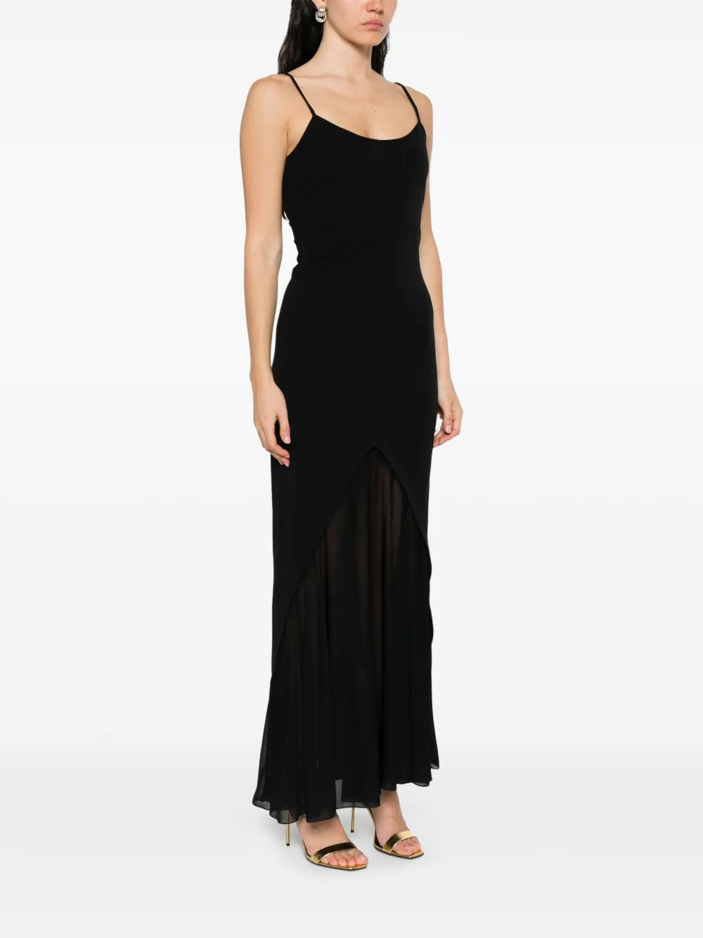 Giorgio Armani Jersey midi-jurk Zwart