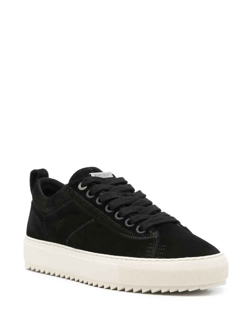 Represent suede lace-up sneakers Black