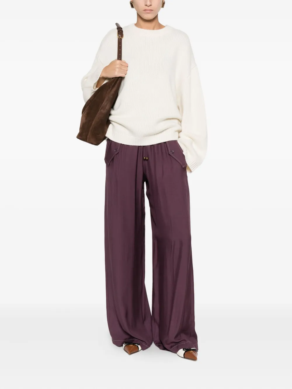 PINKO drawstring-fastening trousers - Paars