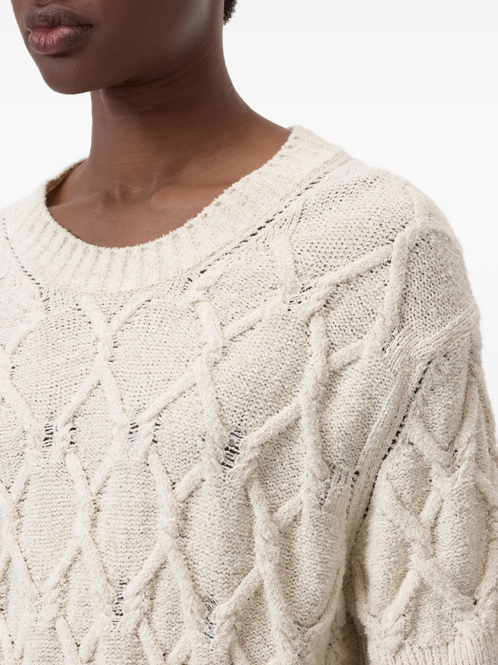 Closed Kabelgebreide top Beige