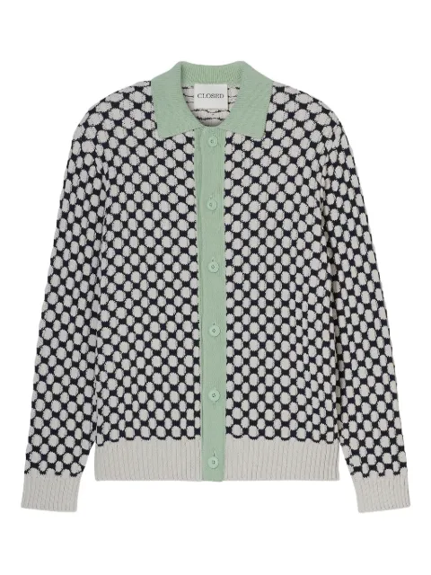Closed Gemusterter Cardigan mit Poloshirtkragen