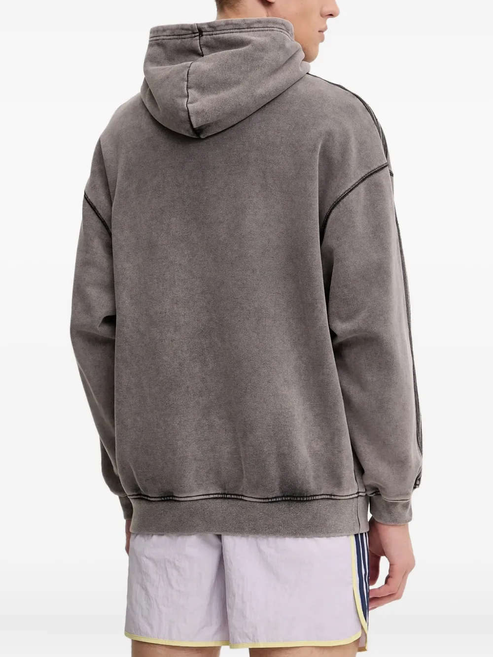 adidas Hoodie met geborduurd detail en gestreepte mouwen Zwart