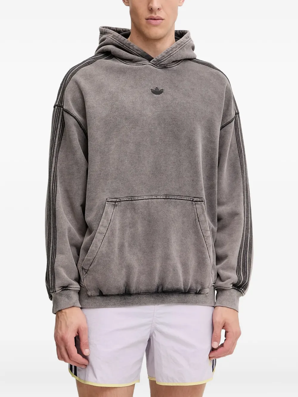 adidas embroidered-detail stripe-sleeve hoodie | Hoodies | Image 2