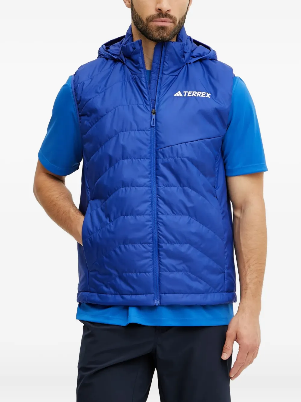 Adidas x National Geographic WIND.RDY hooded marble-print jacket Wit