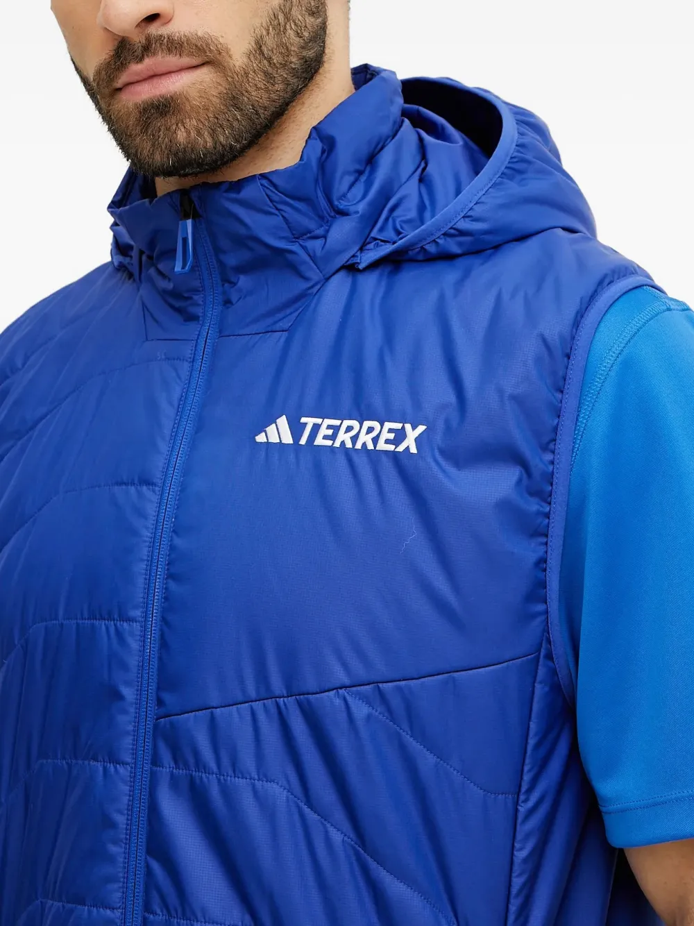 adidas Terrex gewatteerde spencer met capuchon Blauw