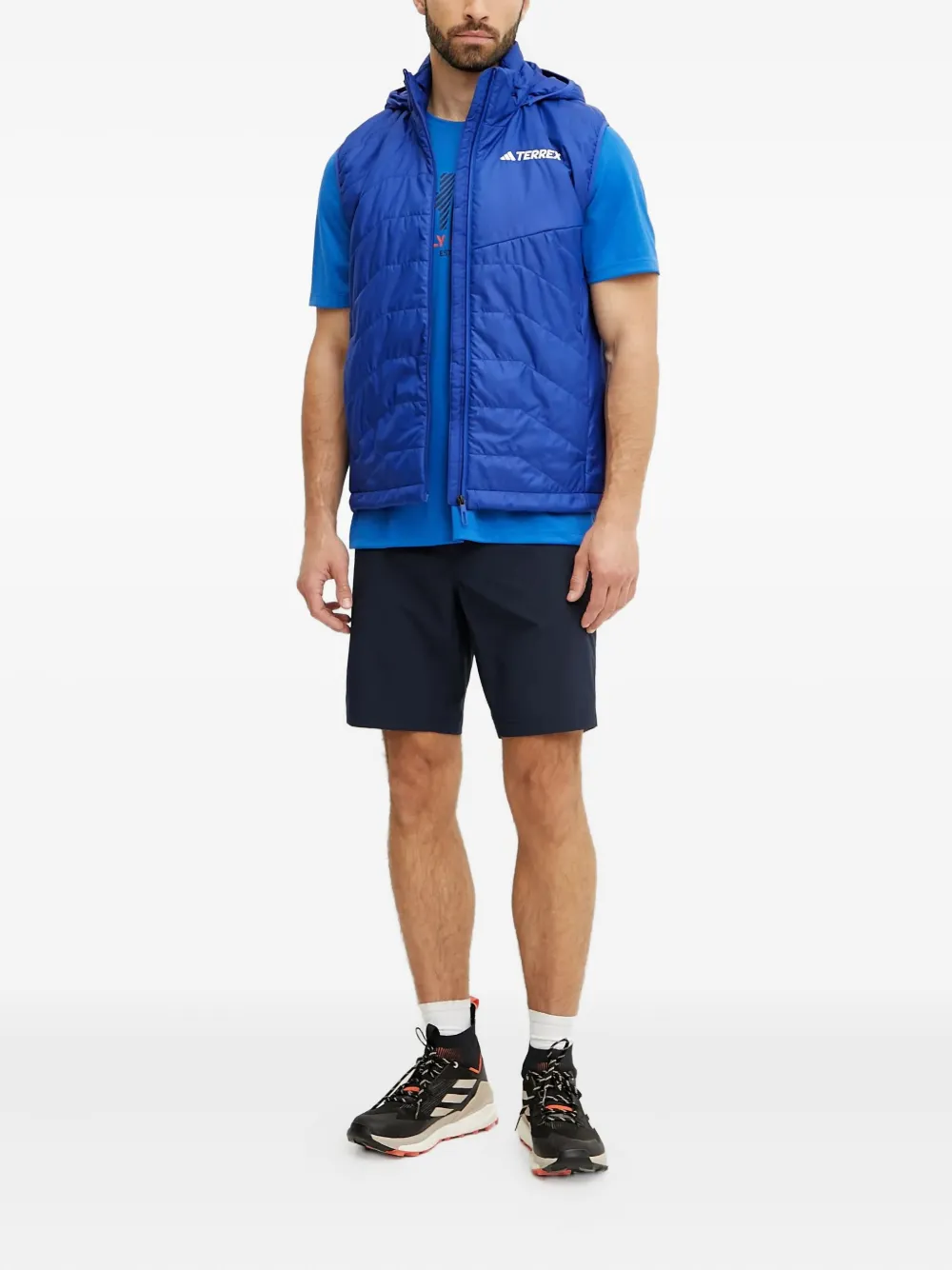 adidas Terrex gewatteerde spencer met capuchon Blauw
