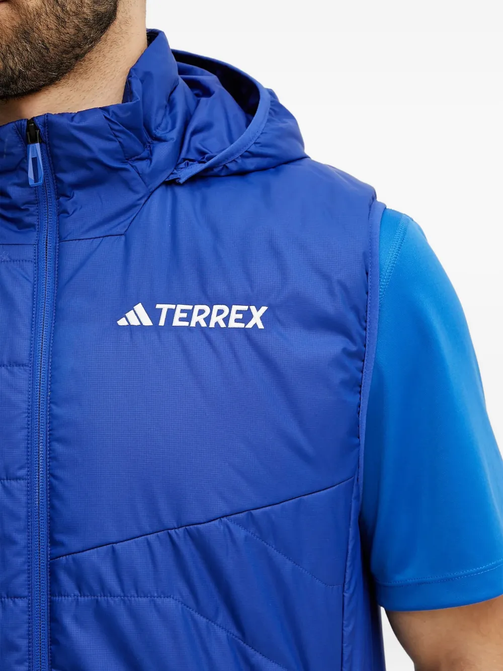 adidas Terrex gewatteerde spencer met capuchon Blauw