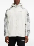 adidas x National Geographic WIND.RDY hooded marble-print jacket - White