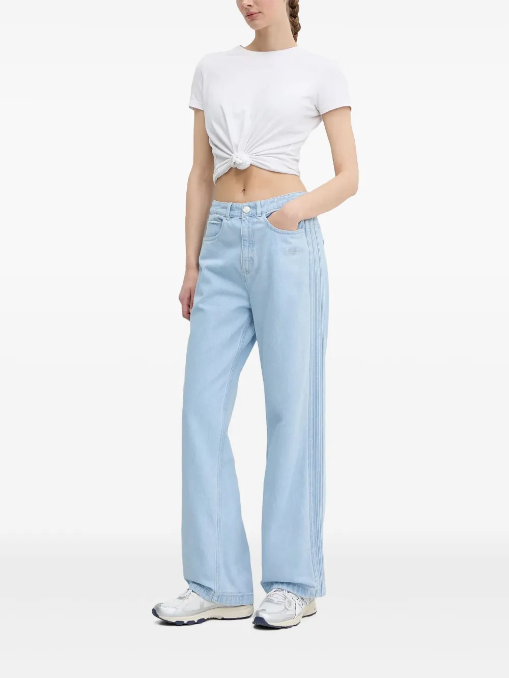 adidas Jeans met gestreepte details Blauw