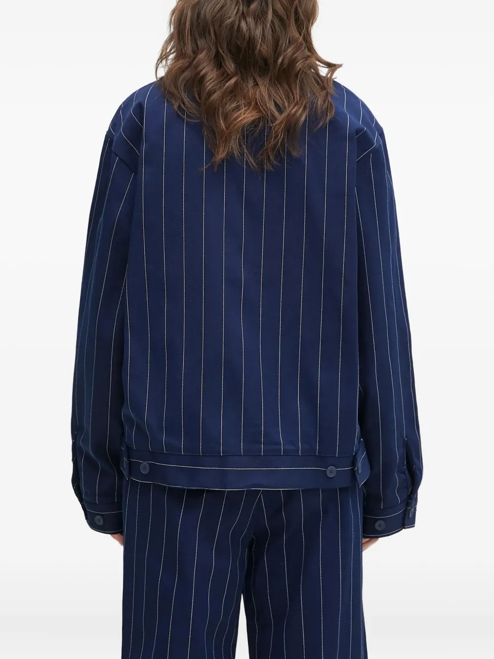 adidas Jack met krijtstreep en rits Blauw