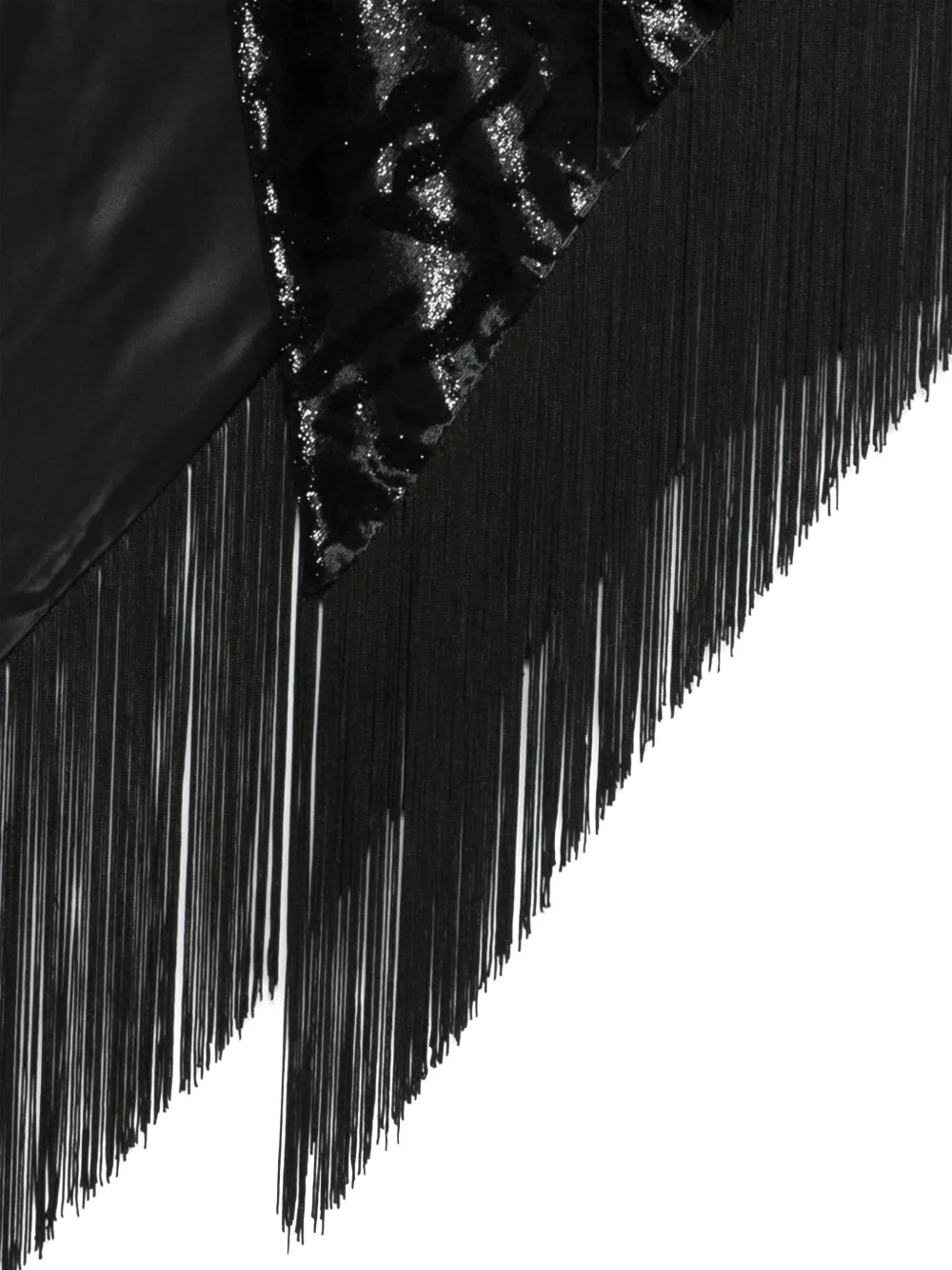 Giorgio Armani fringe-detail shawl - Zwart