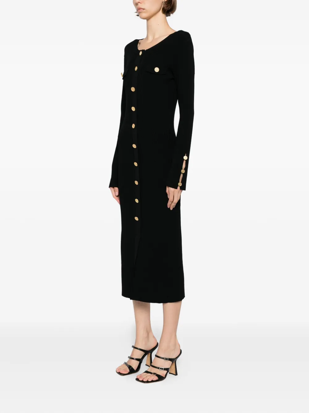 Karl Lagerfeld Ribgebreide maxi-jurk Zwart
